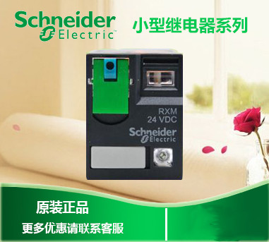 Schneider plug type intermediate relay small 2 secondary contacts 12A8 pin two open two close 24V RXM2AB2BD